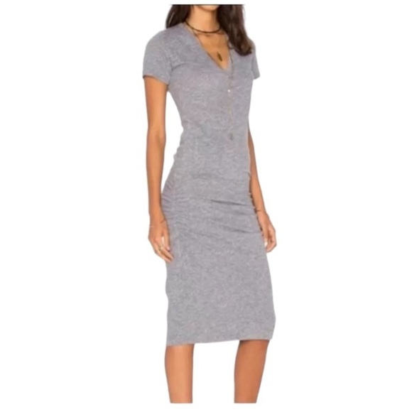 MONROW Gray Bodycon Mini Dress size Small Short Sleeves - Picture 2 of 14